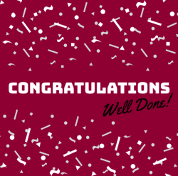 Congratulations - Well Done